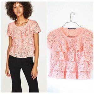 NWT ZARA lace blouse summer top Small